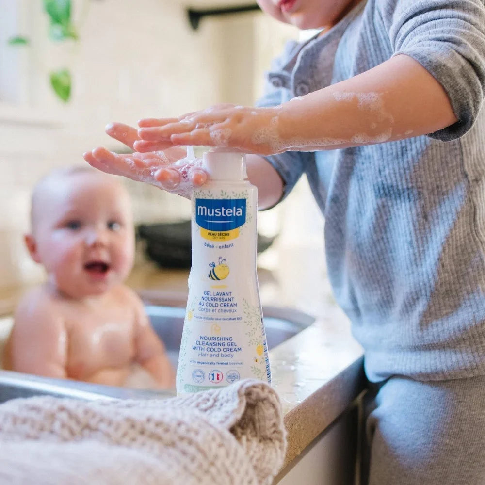Mustela Baby Nourishing Dry Skin Cleansing Gel with Cold Cream For Hair & Body - 10.14 oz, 2-pack