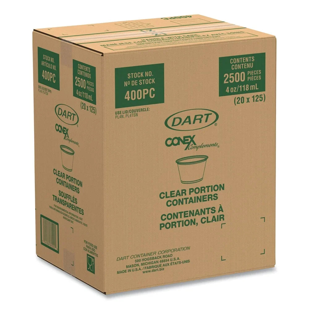 Dart 400PC Conex Complements 4 oz. Polypropylene Portion Containers - Clear (2500/Carton)]