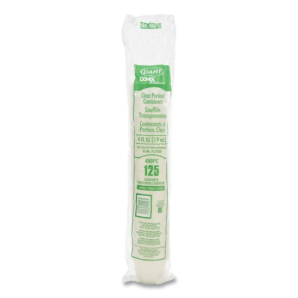 Dart 400PC Conex Complements 4 oz. Polypropylene Portion Containers - Clear (2500/Carton)]