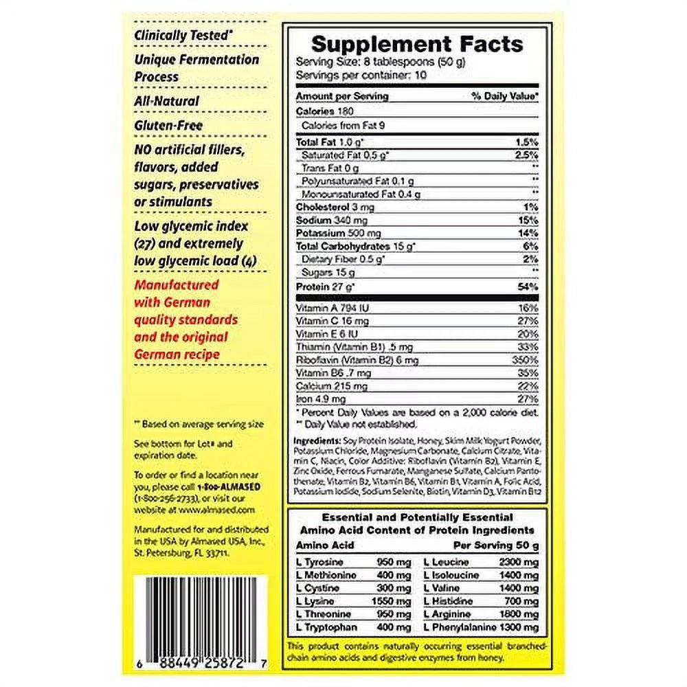 Almased Powder Multi Protein Meal Replacement Shake 17.6 oz Bundle with a Shaker Bottle and Lumintrail Measuring Spoon Set (3 Pack)