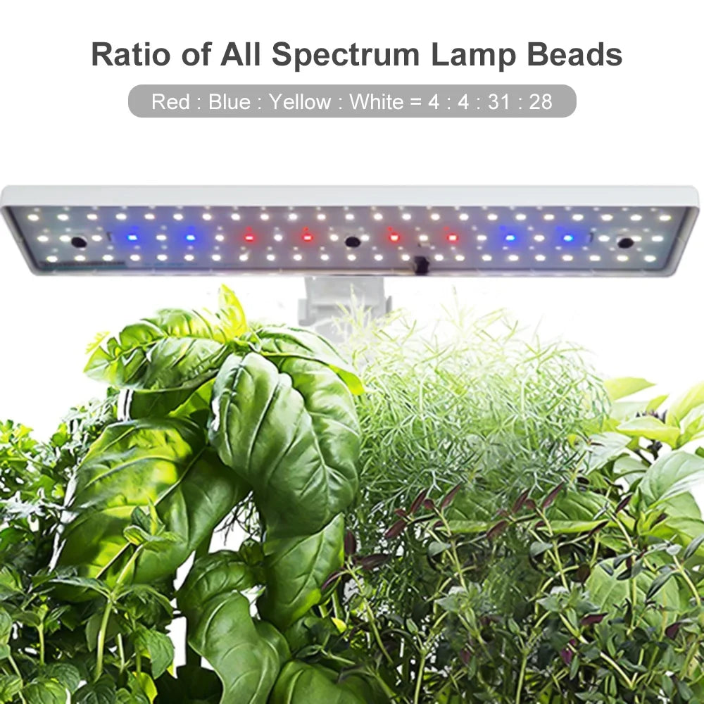 Leyfeng Smart Hydroponics Growing System Indoor Herb Garden Kit 9 Pods Automatic Timing with Height Adjustable 15W LED Grow Lights 2L Water Tank Smart Water Pump for Home Office Kitchen