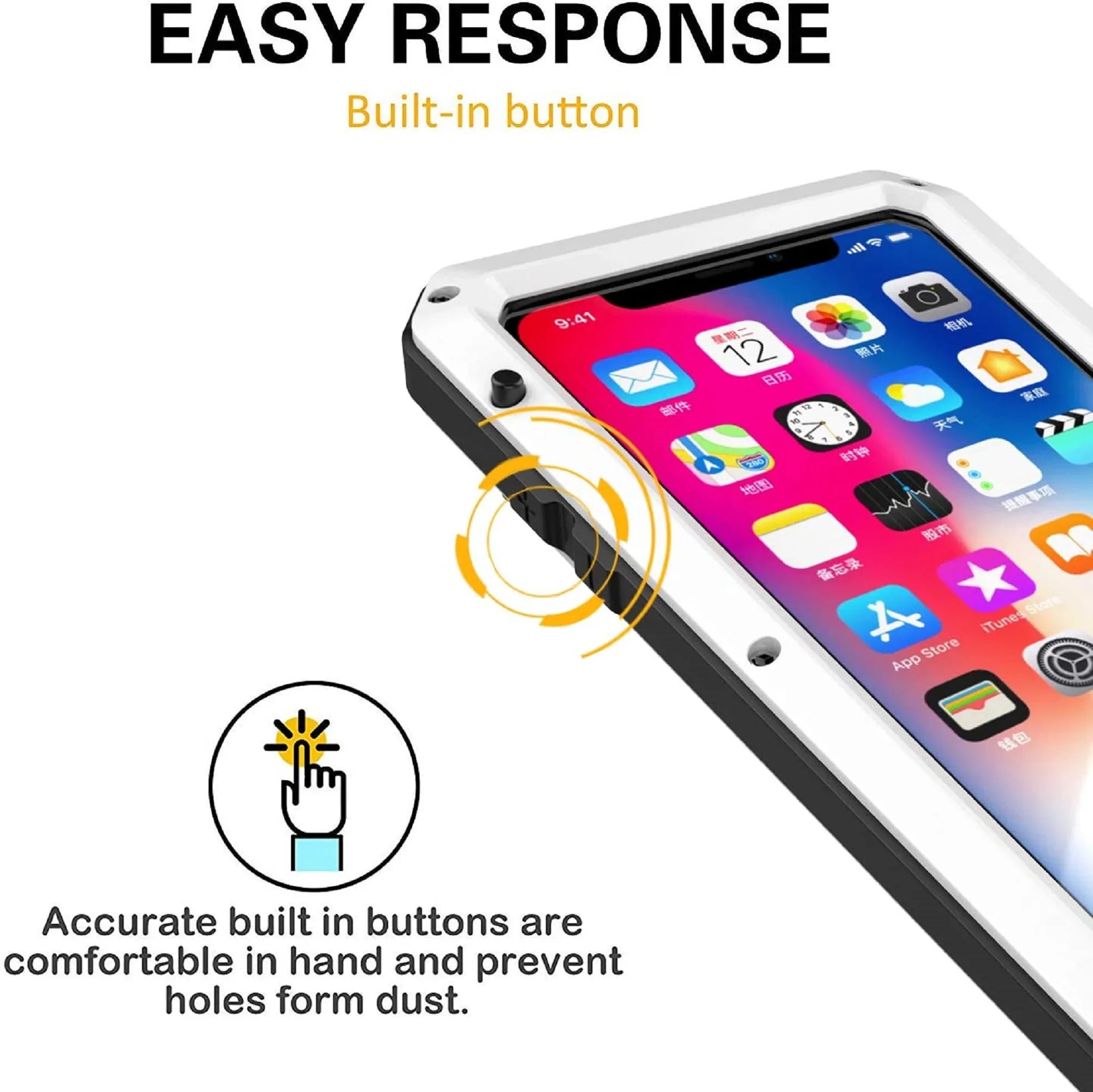 Gorilla Glass Aluminum Metal iPhone 5 Case (White) Heavy Duty Military Grade Shockproof and Scratch Resistant Protection, Rugged Outdoor Travel
