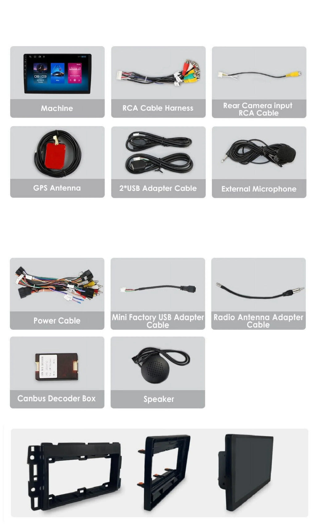For GMC Yukon Chevy Tahoe Suburban Android 12 Octa Core 4GB RAM Apple Carplay Car Stereo AM FM Radio GPS Weather