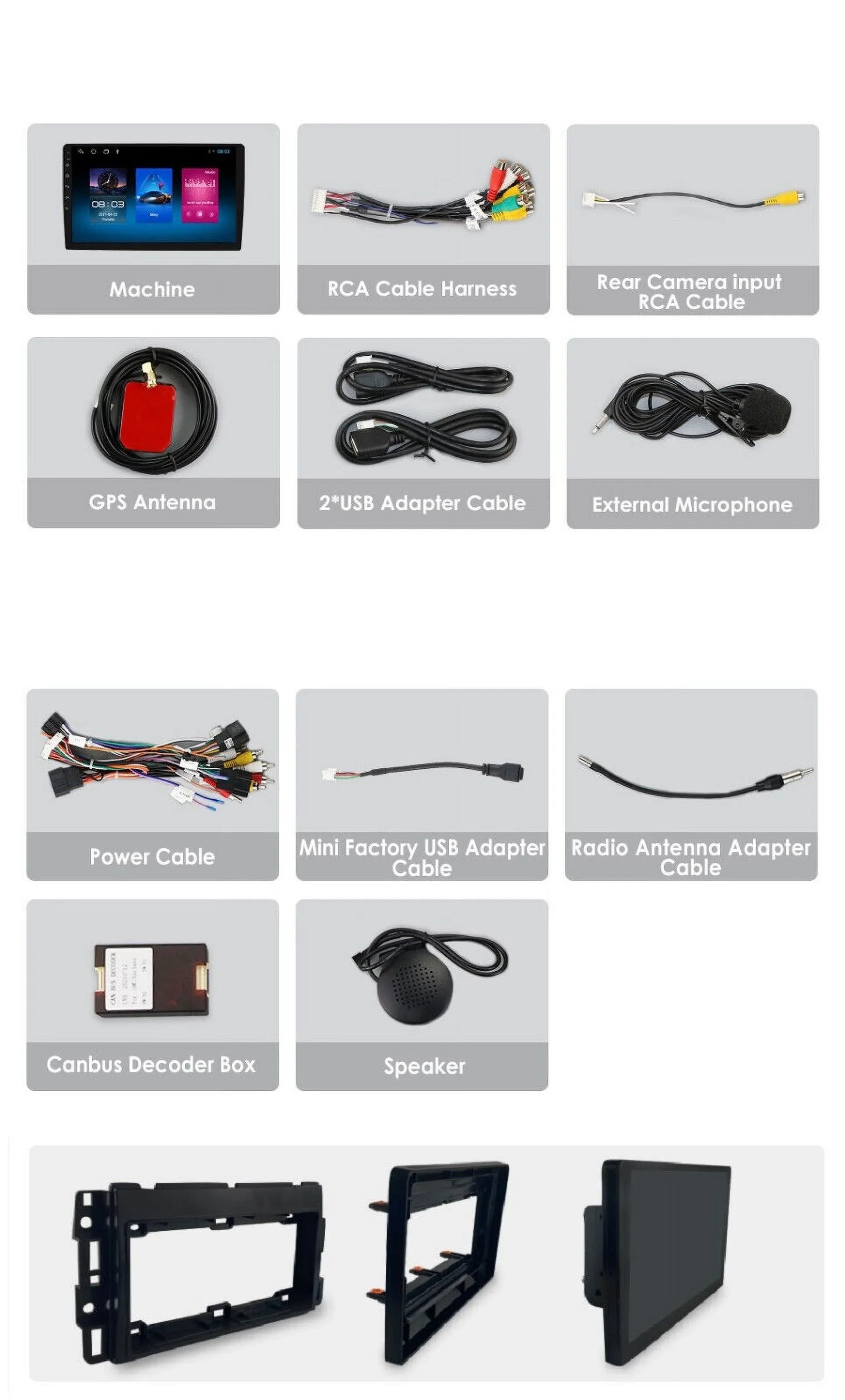 For GMC Yukon Chevy Tahoe Suburban Android 12 Octa Core 4GB RAM Apple Carplay Car Stereo AM FM Radio GPS Weather