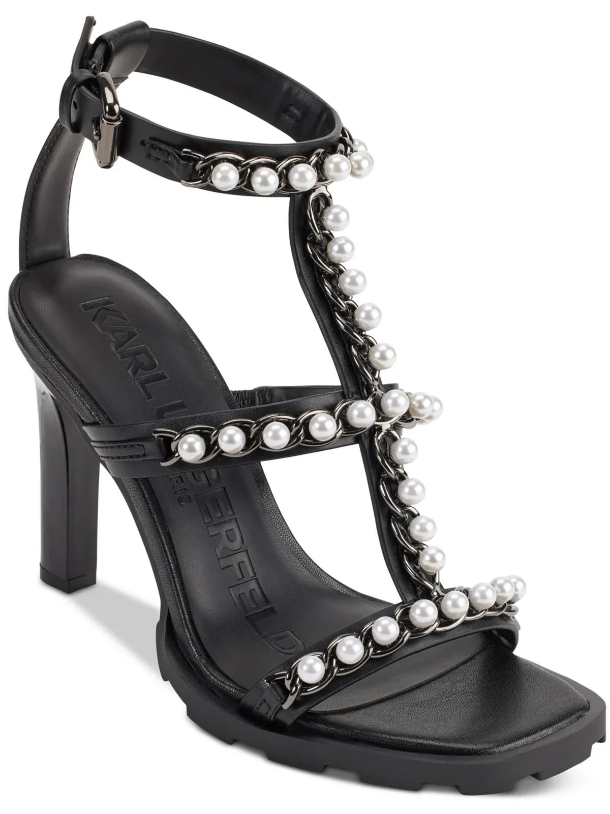 Karl Lagerfeld Paris Womens Midge Faux Leather Dressy Heels