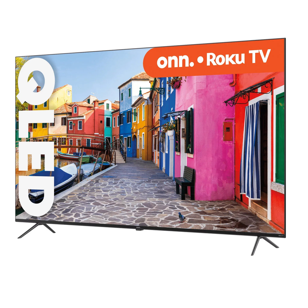 onn. 70” QLED 4K UHD (2160p) Roku Smart TV with Dolby Atmos, Dolby Vision, Local Dimming, 120hz Effective Refresh Rate, and HDR (100071708)