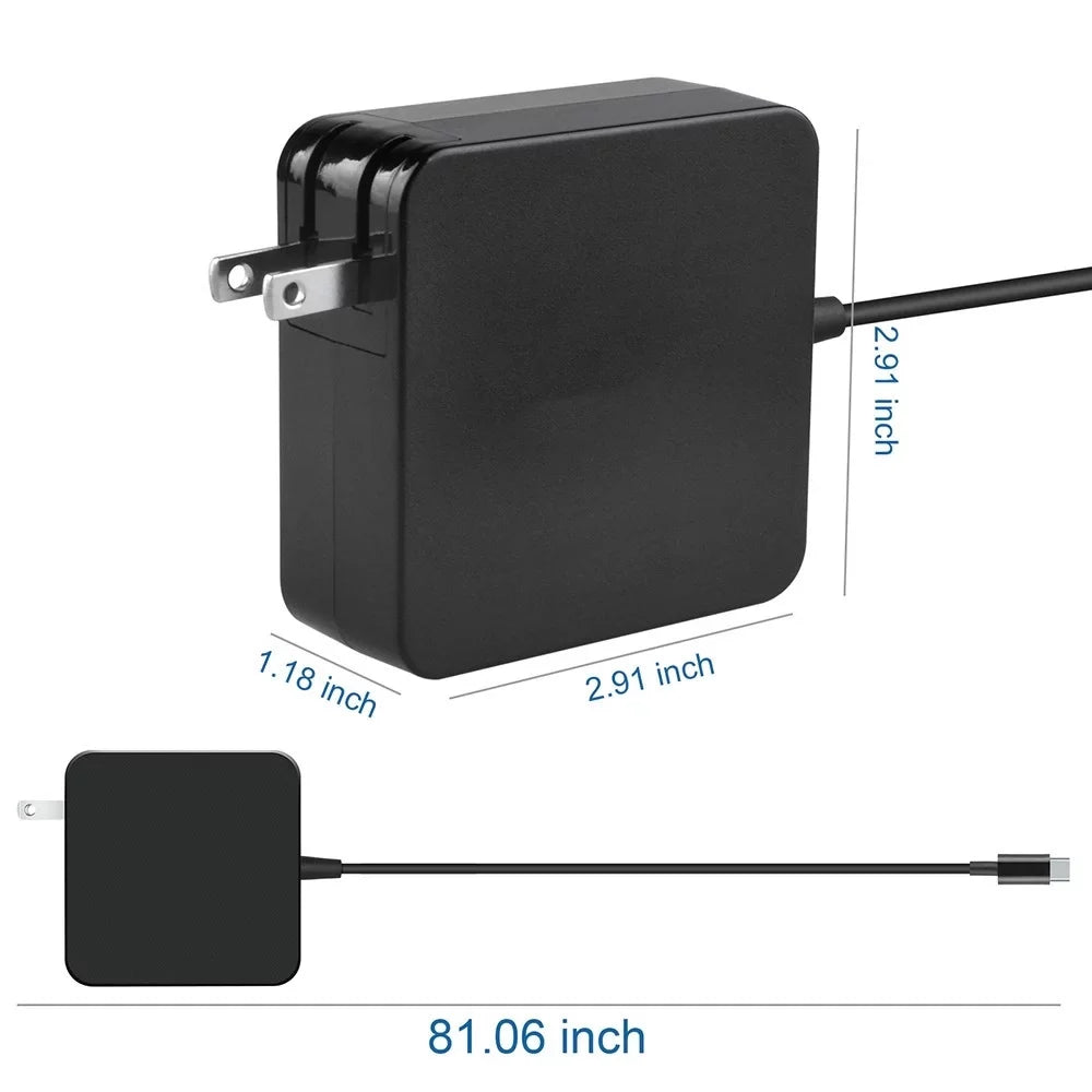 Aprelco USB Type-C 65W AC Adapter Compatible with Lenovo P51s, T470, T470s, T570 , x270, ThinkPad Yoga (S Series),ThinkPad Yoga 370, X1 Carbon,Asus Chrome Book C302,ZenBook 3 UX390 UX390U UX390UA