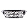 FRONT GRILLE; FOR USE WITH CAMERA; PAINTED BLACK WITH CHROME MOLDINGS;