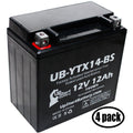 4-Pack UpStart Battery Replacement for 2012 BMW F800ST, GS 800 CC Factory Activated, Maintenance Free, Motorcycle Battery - 12V, 12AH, UB-YTX14-BS