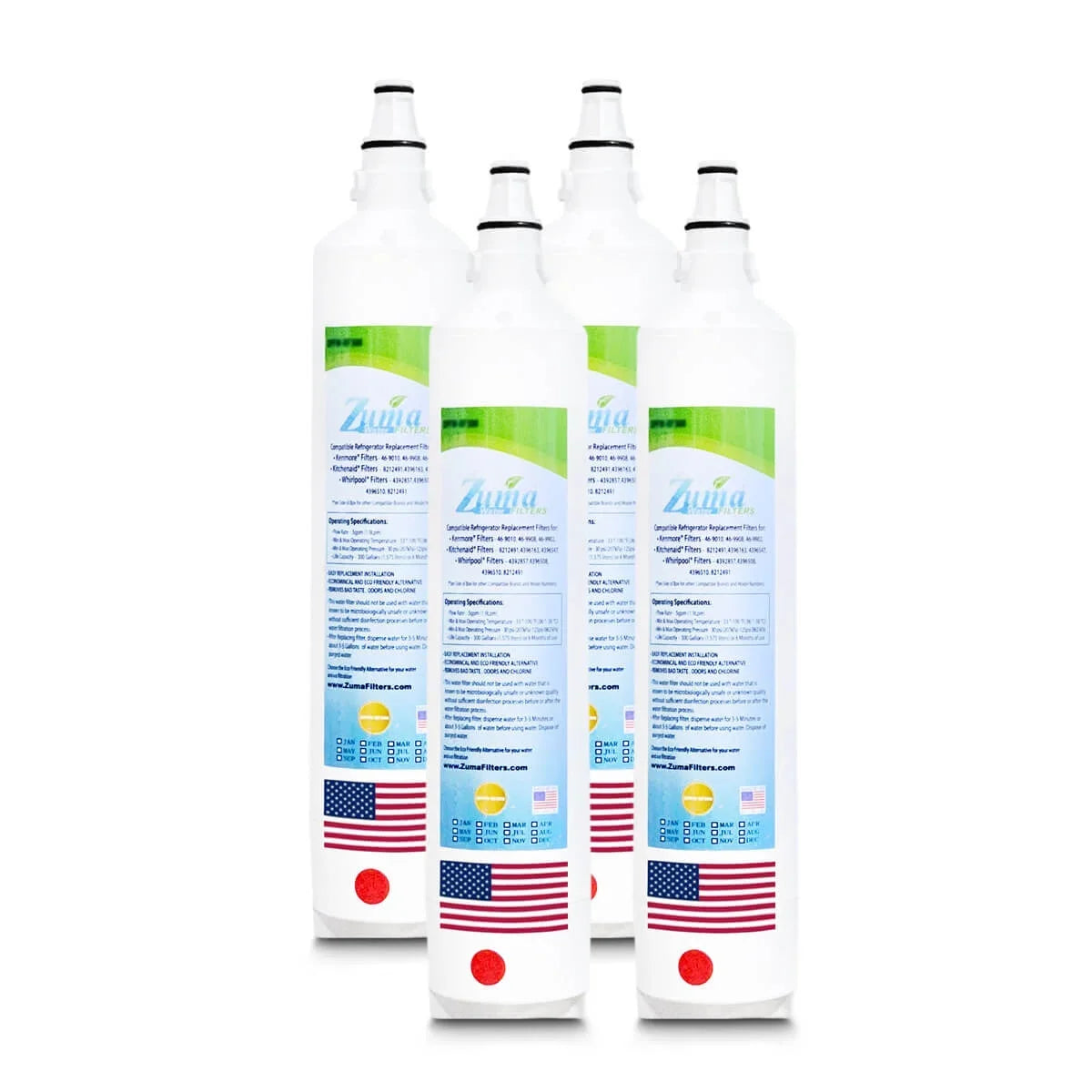 ZUMA Brand , Water Filters , Model # ZWFZ1-RF750 , Compatible with Subzero® BI36UFDIDSPH - 4 Pack - Made in U.S.A.
