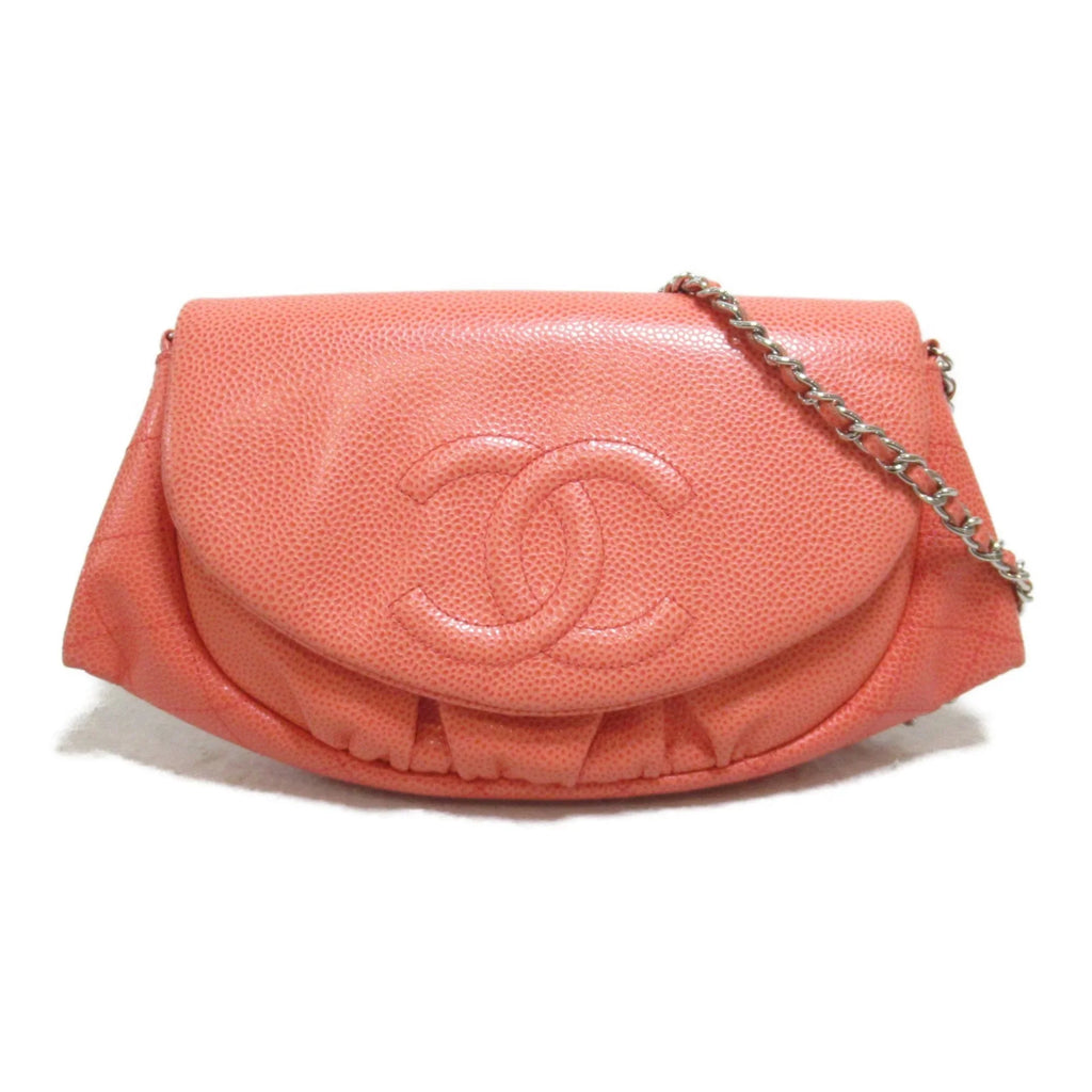 Pre-Owned CHANEL Chain wallet Pink Caviar Skin (Grained Calf) (Good)