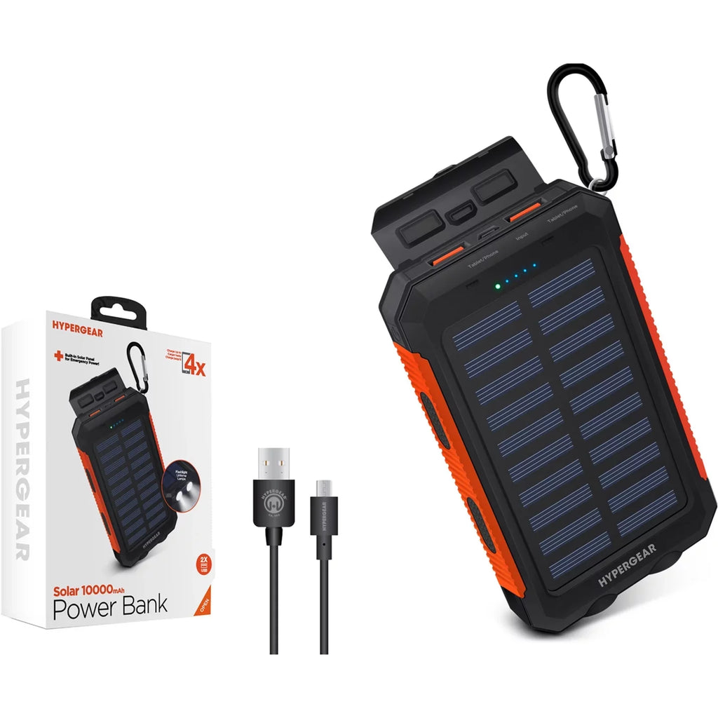 HyperGear 13681-HYP Solar 10000mAh Power Bank, Black
