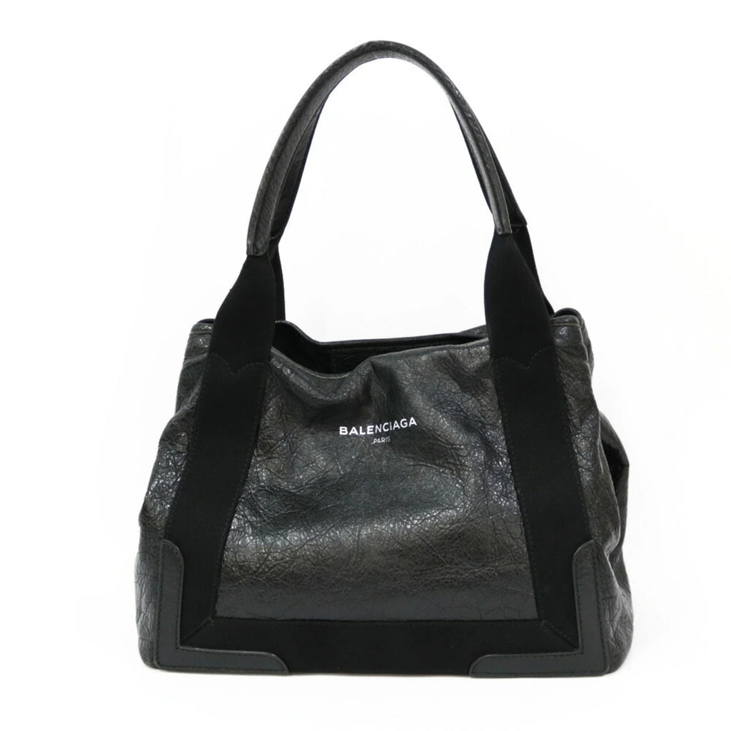 Pre-Owned Balenciaga Handbag Navy Cabas Black Ladies (Fair)
