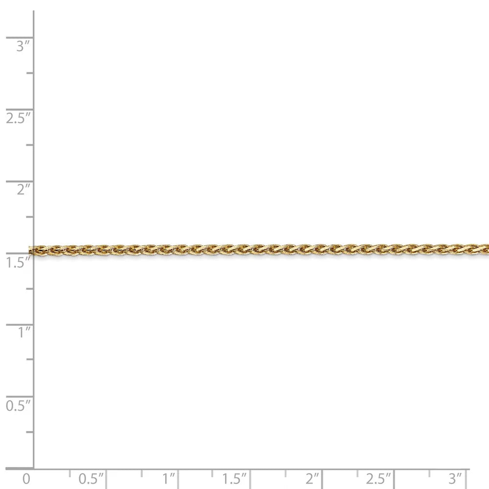 Real 14kt Yellow Gold 1.9mm Diamond Cut Parisian Wheat Chain Chain Bracelet; for Adults and Teens; for Women and Men