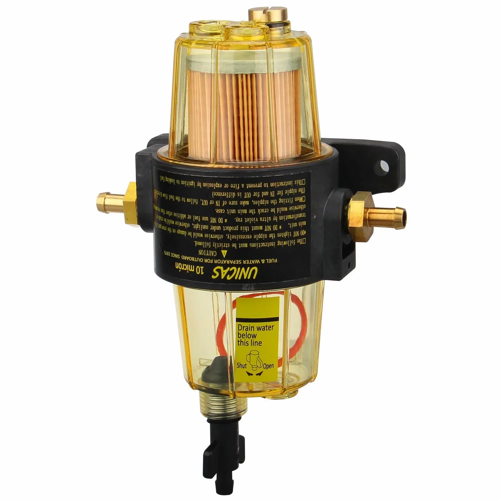 ACA UF-10K Fuel Filter Water Separator Assembly With Clear Bowl for Yamaha Suzuki Tohatsu Mercury Outboard Engine