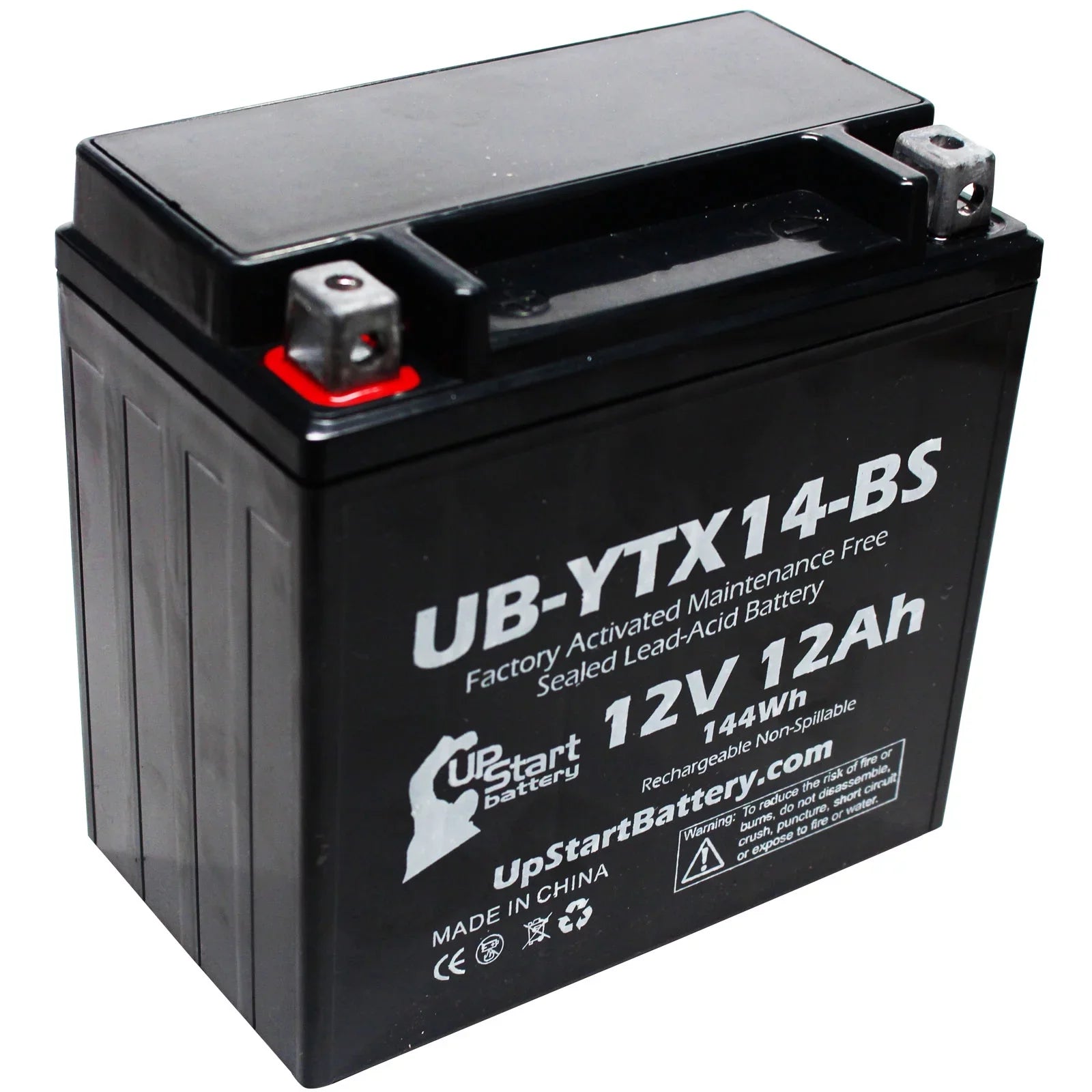 4-Pack UpStart Battery Replacement for 2012 BMW F800ST, GS 800 CC Factory Activated, Maintenance Free, Motorcycle Battery - 12V, 12AH, UB-YTX14-BS