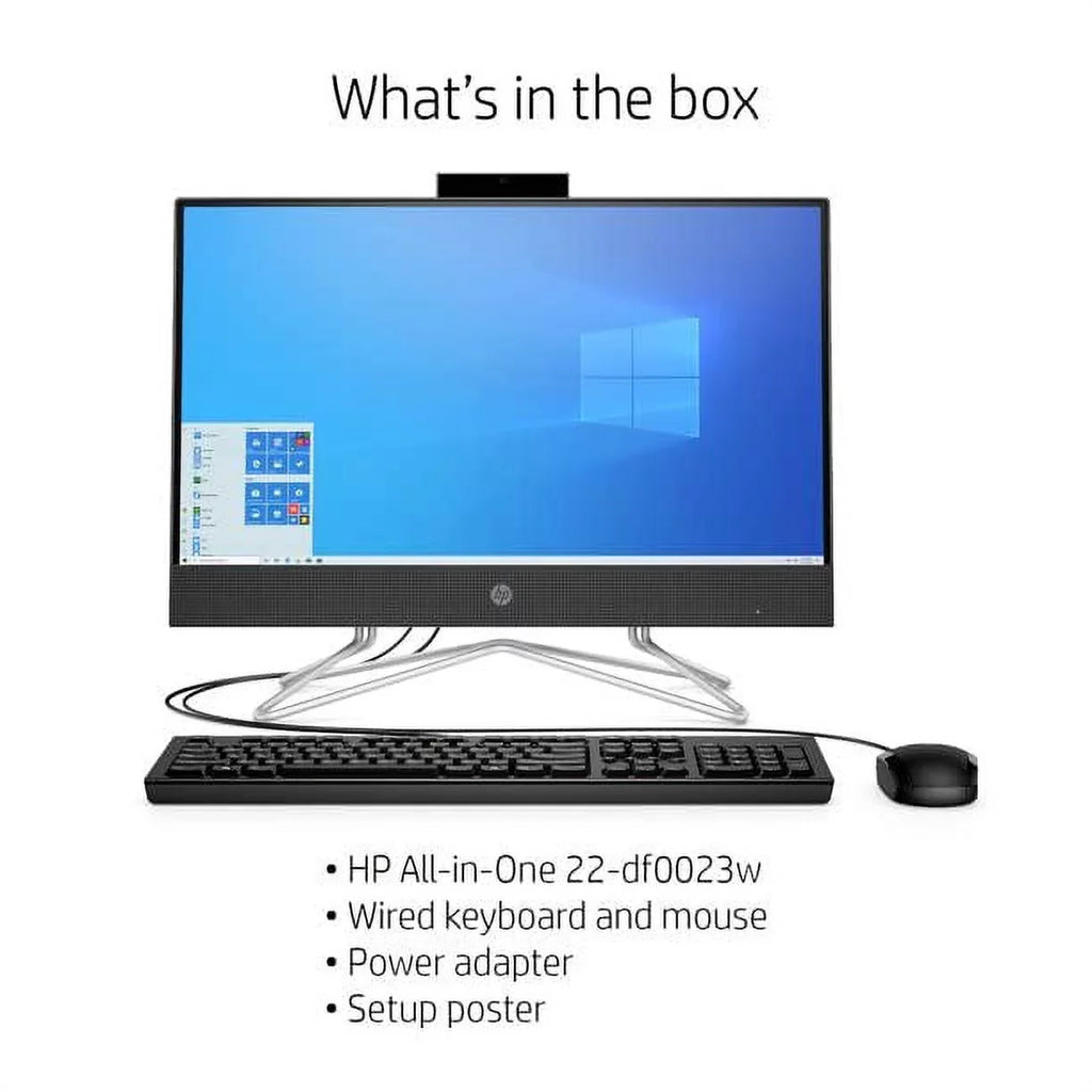 2022 Newest HP All-in-One Desktop, 22" FHD Touch Screen, AMD Ryzen 3 3250U, 12GB RAM, 512GB SSD, Webcam, DVD-RW, HDMI, RJ-45, USB Wired Keyboard&Mouse, WiFi, Windows 11 Home, Black