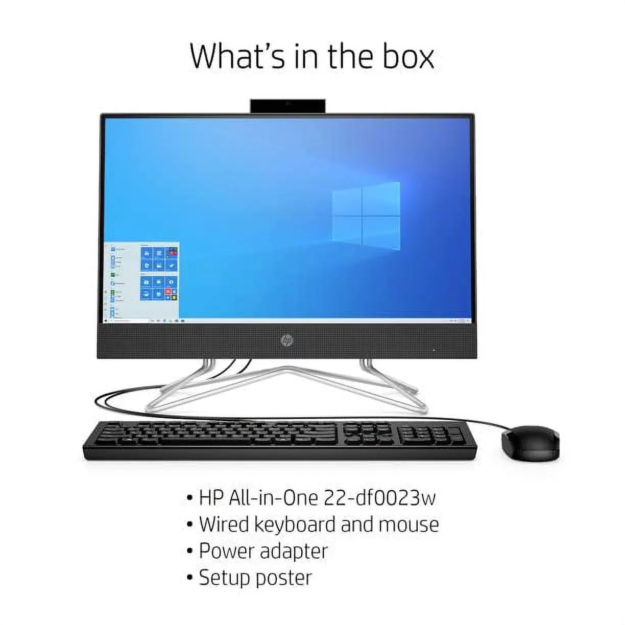 2022 Newest HP All-in-One Desktop, 22" FHD Touch Screen, AMD Ryzen 3 3250U, 12GB RAM, 512GB SSD, Webcam, DVD-RW, HDMI, RJ-45, USB Wired Keyboard&Mouse, WiFi, Windows 11 Home, Black
