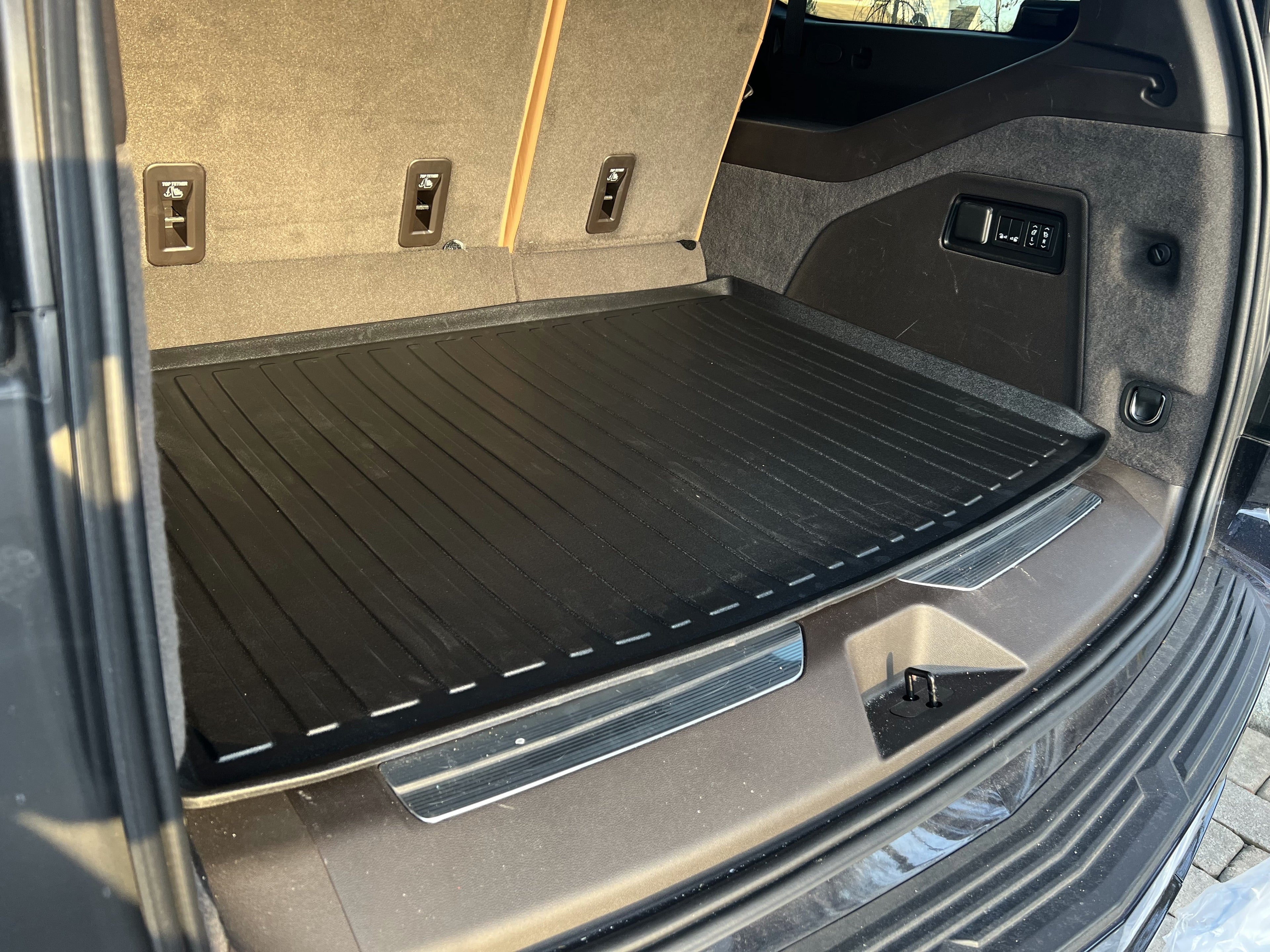 Premium Cargo Liner for GMC Yukon XL Denali 2021-2023 - 100% Protection - Custom Fit Car Trunk Mat - All-Season Black Cargo Mat - 3D Shaped Laser Measured Trunk Liners for Gmc Yukon XL