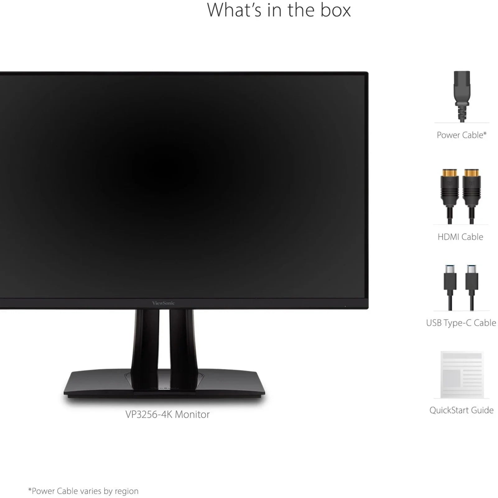 ViewSonic VP3256-4K 32 Inch Premium IPS 4K Ergonomic Monitor with Ultra-Thin Bezels, Color Accuracy, Pantone Validated, HDMI, DisplayPort and USB C for Professional Home and Office