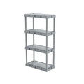 48 x 24 x 12 in. Plastic 4-Tier Shelving Unit, Gray