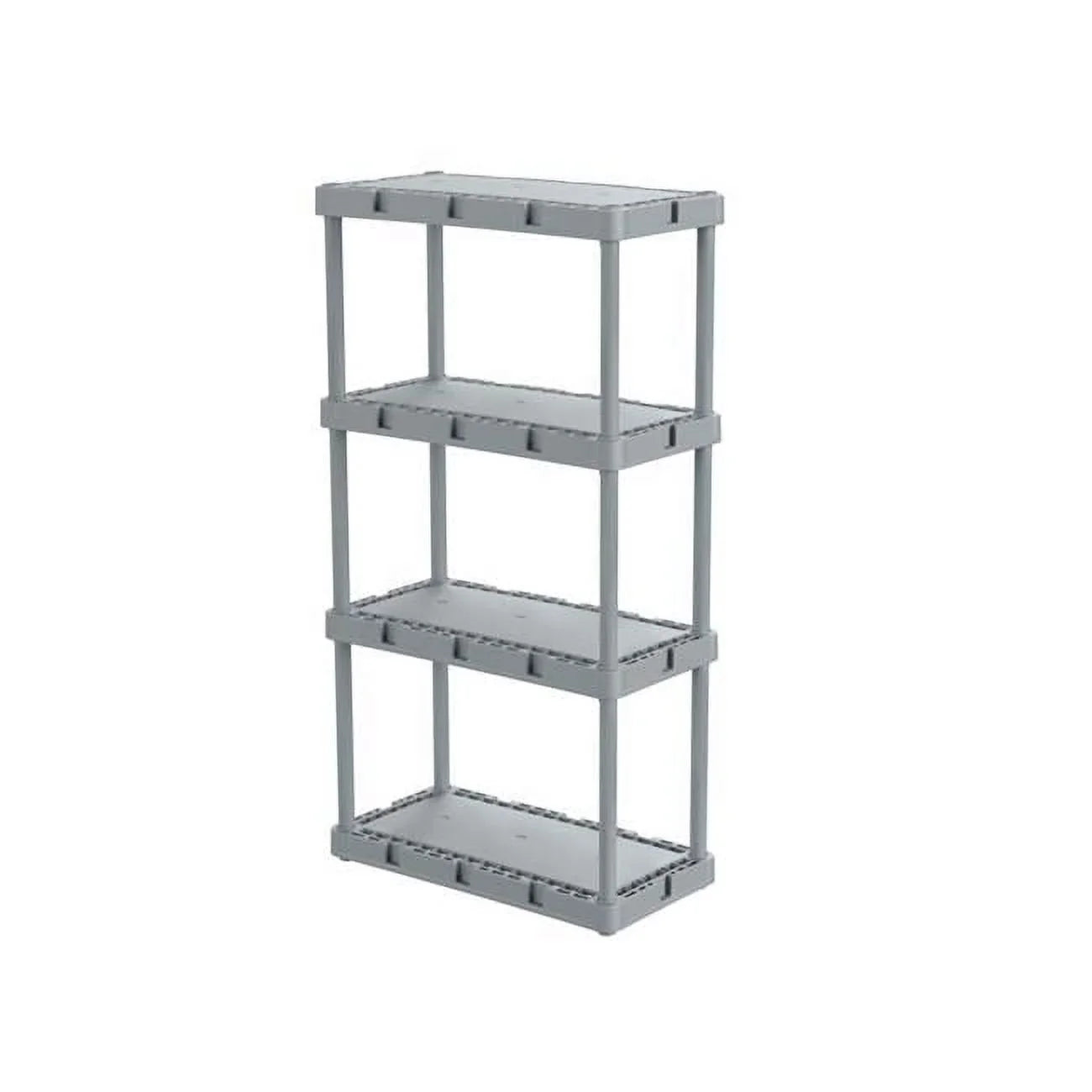 48 x 24 x 12 in. Plastic 4-Tier Shelving Unit, Gray