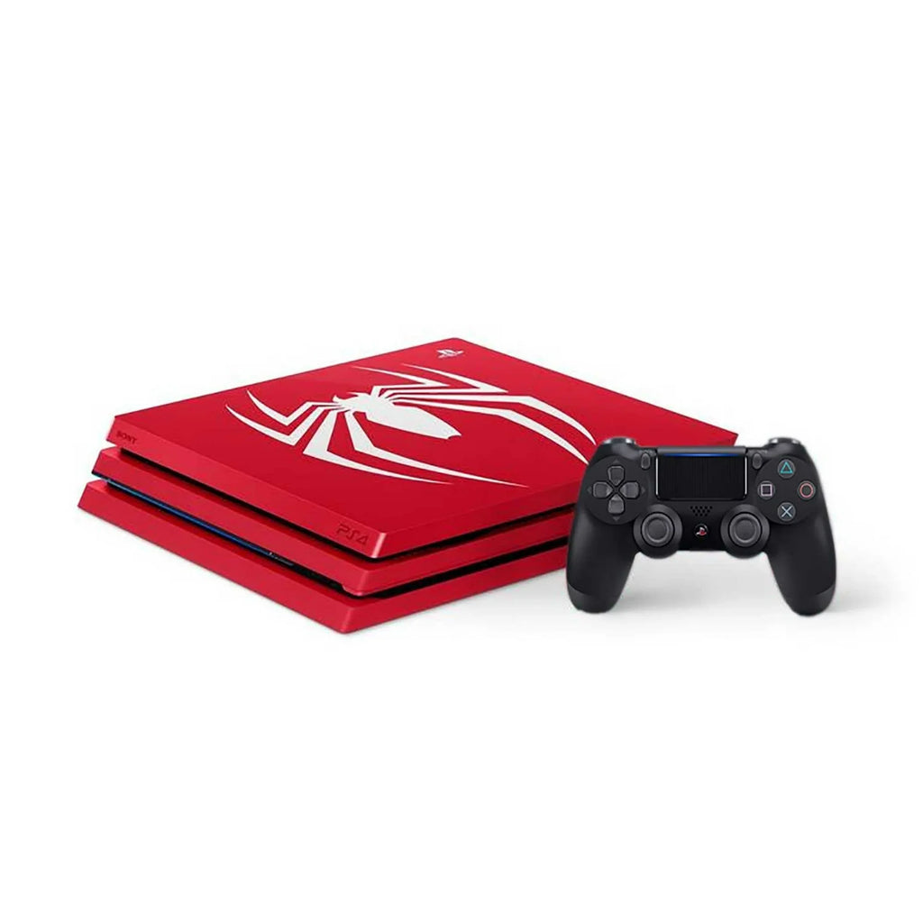 Sony PlayStation 4 Pro 1TB Gaming Console Spider-Man Limited Edition with Charging Dock HDMI Cable 2 Controller Bolt Axtion Like New