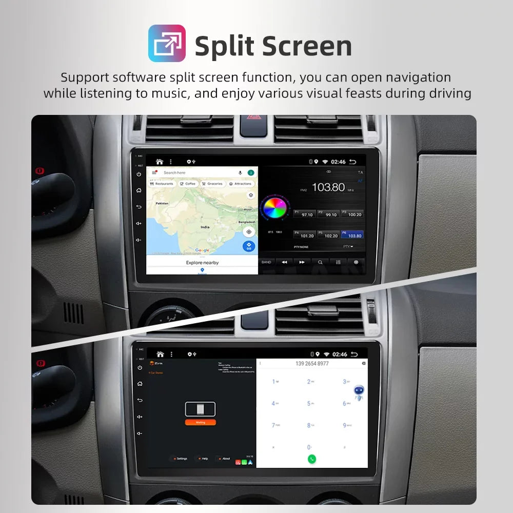 JMANCE Android 10 Car Stereo for Toyota Sienna 2011-2014 9" Touch Screen Radio Support Wireless Apple CarPlay Andriod Auto