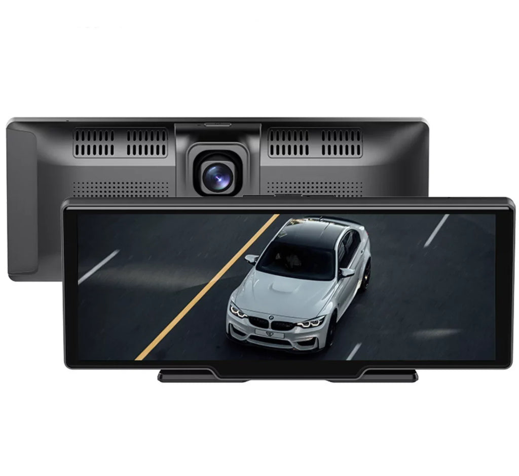 Portable Wireless Carplay& Android Auto Car Screen,10.26 Inch IPS Touchscreen with 4K Dashcam and HD Back-up Camera Support Bluetooth/Siri/Google/GPS/Mirror-Link