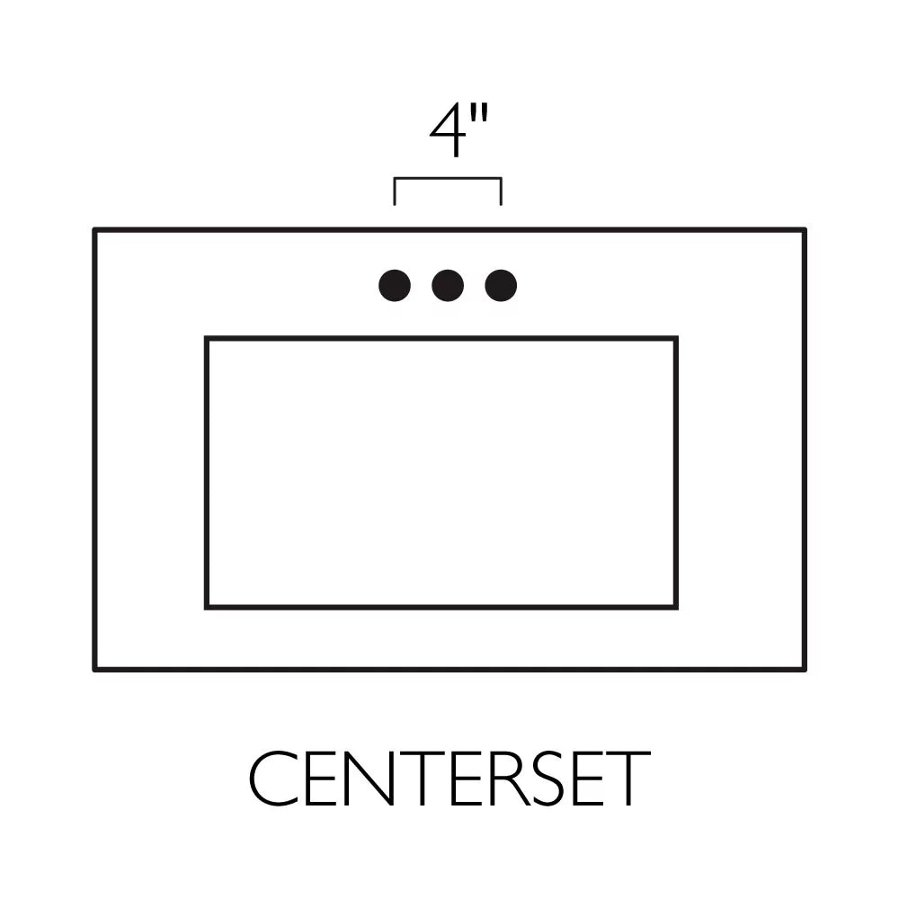 Design House 557660-WHT 61-inch Camilla Cultured Marble Centerset Mount Rectangle Single Bow Vanity Top with Integrated Backsplash, Solid White