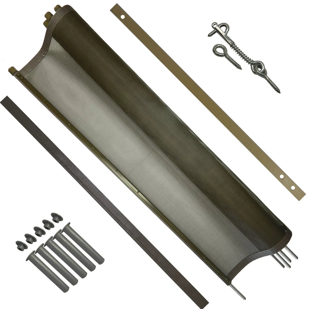 5 ft. H X 12 ft. W Pool Fence DIY Section in Brown with 5 Poles Featuring a Steel Pin at the Base for a 1/2 in. Hole