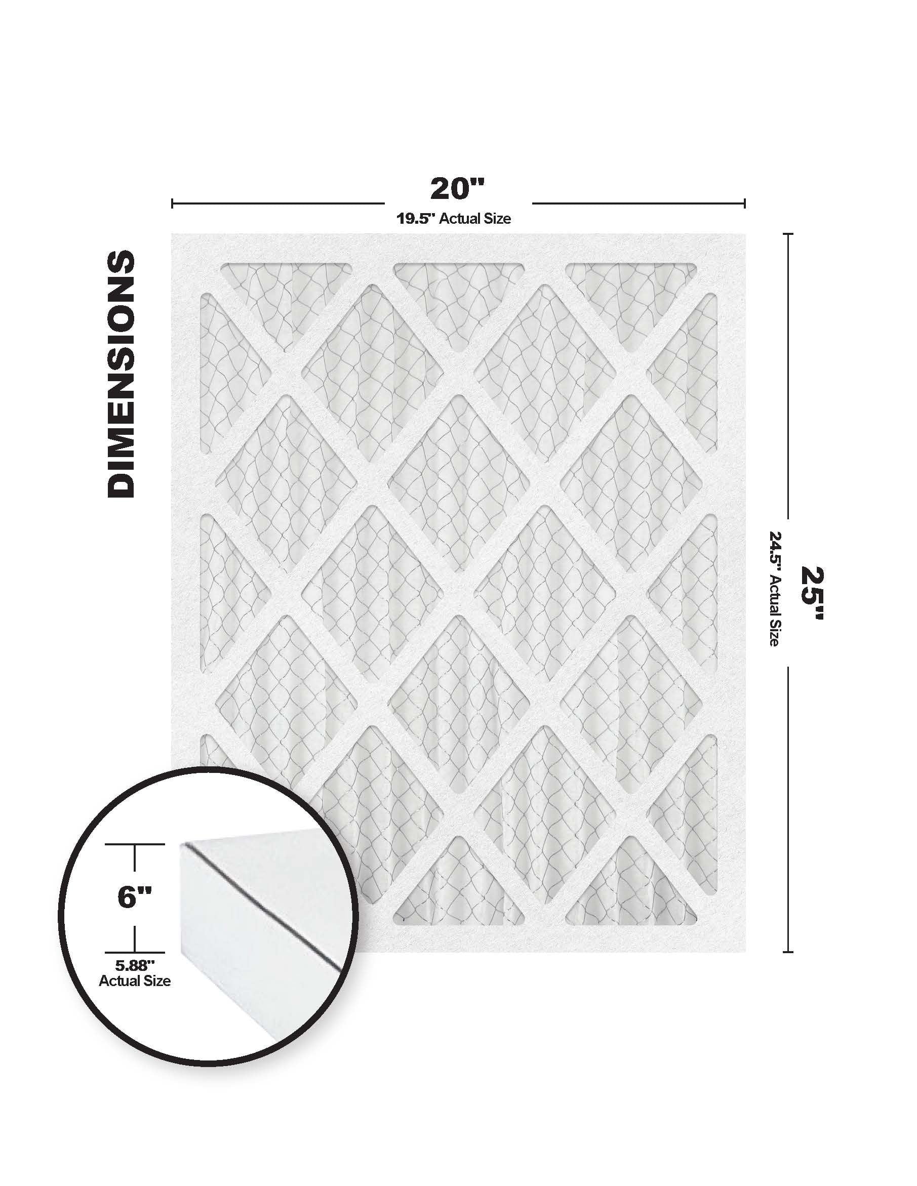 Accumulair Platinum 20x25x6 MERV 11 Air Filters (6 Pack)