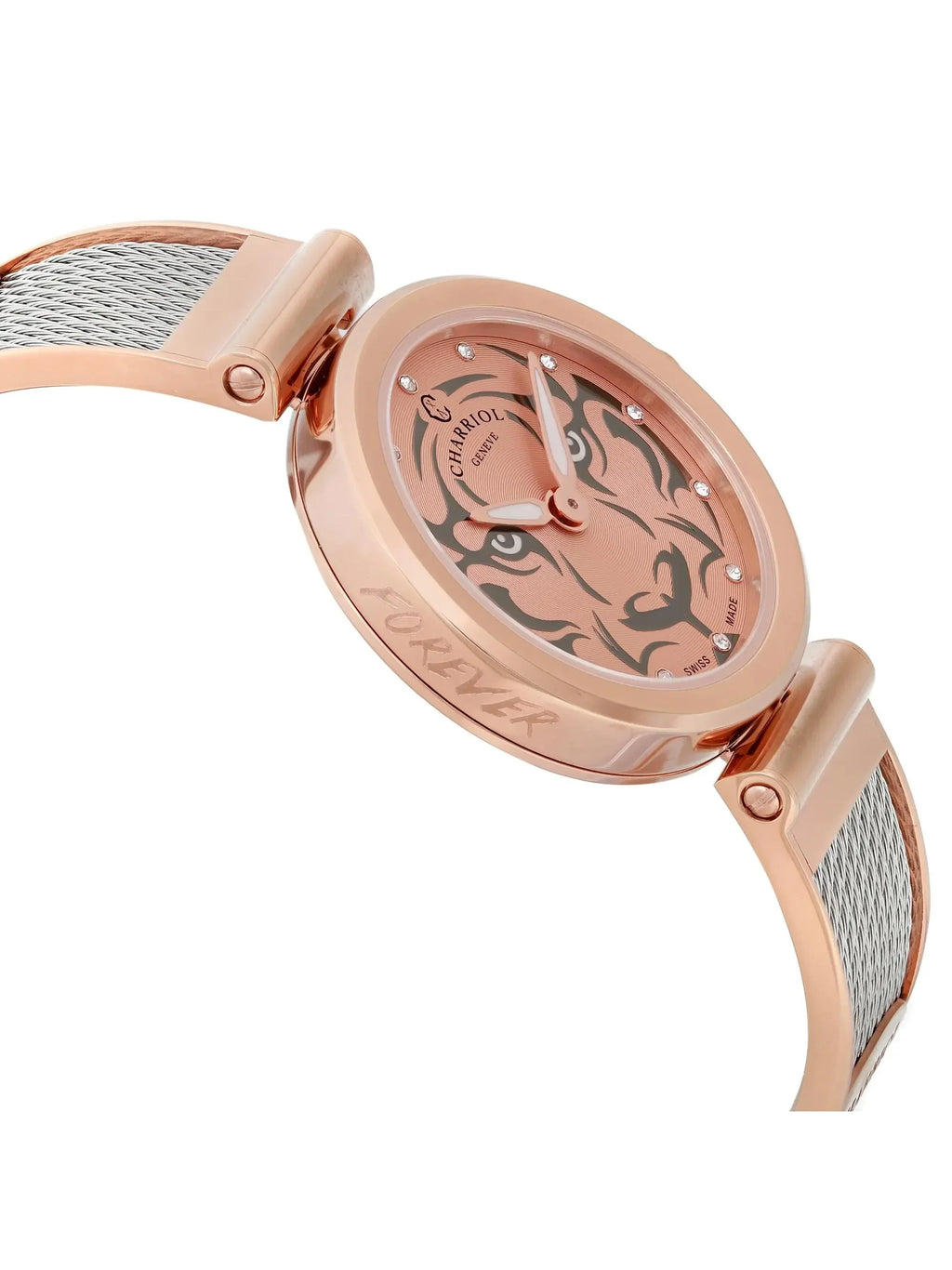 Pre-owned Charriol Forever Tiger Steel Ladies Watch FE32.102.029 (Like New)