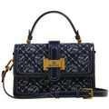 MICHROE Texture Fashion Small Square Bag - Klein Blue Series Classic Messenger Bag  Retro Pattern Purse For Women