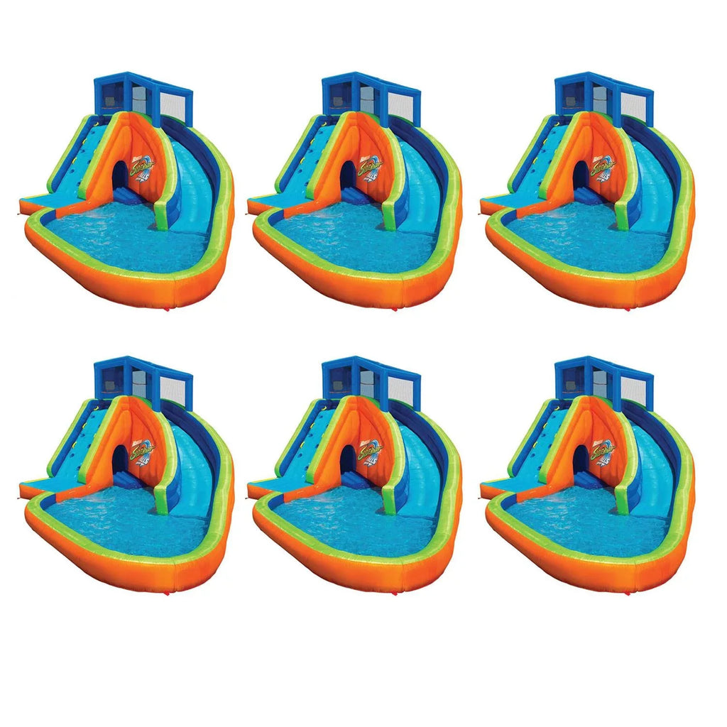 Banzai Sidewinder Falls Inflatable Kiddie Pool with Slides & Cannons (6 Pack)