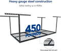HECASA 3FT X 6FT Overhead Storage Rack Heavy Duty 72" x 36" Mounted Ceiling Rack Shelf Black Steel