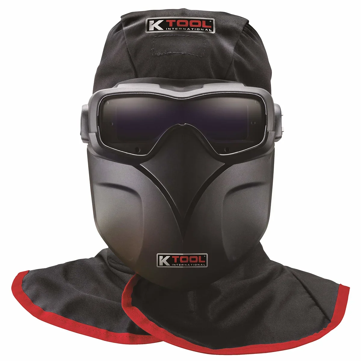 K Tool International 70046 Auto Darkening Welding Goggle Kit for Garages, Repair Shops, and DIY, Lightweight, 5-13 Adjustable Shades, Fire Retardant Hood, Bump Cap, Shield and Carrying Bag, Black/Red