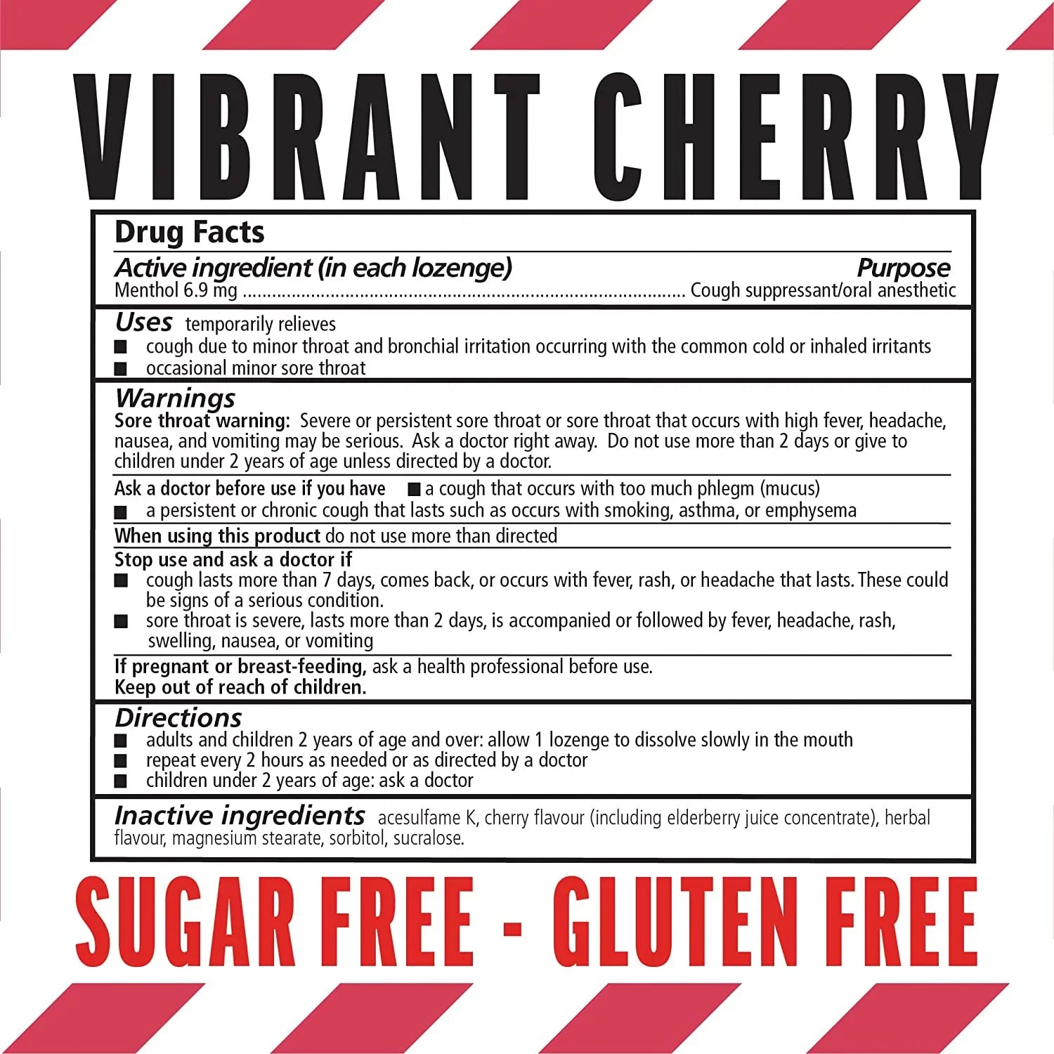 6 Pack Fisherman's Friend Cough Suppressant Lozenges Cherry 40 Count Each