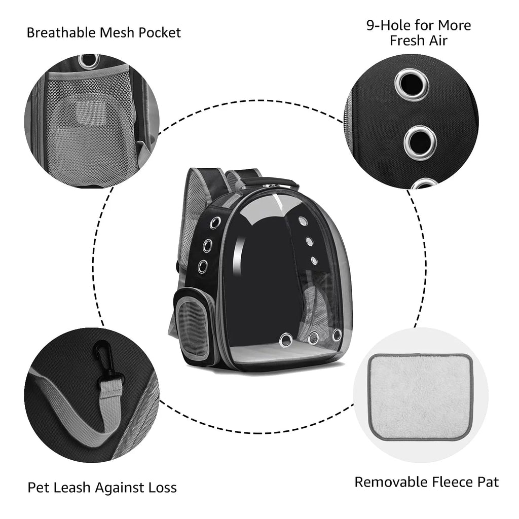 Bubble Pet Carrier Backpack,Airline-Approved for Cats and Puppies,Designed for Travel, Hiking, and Outdoor Adventures