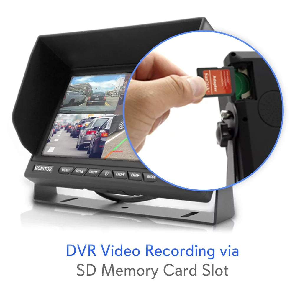 Pyle- Rear View / Backup Camera Systems with 7" -inch Monitor Monitor (with Quad View, 4-Cam Video Support)