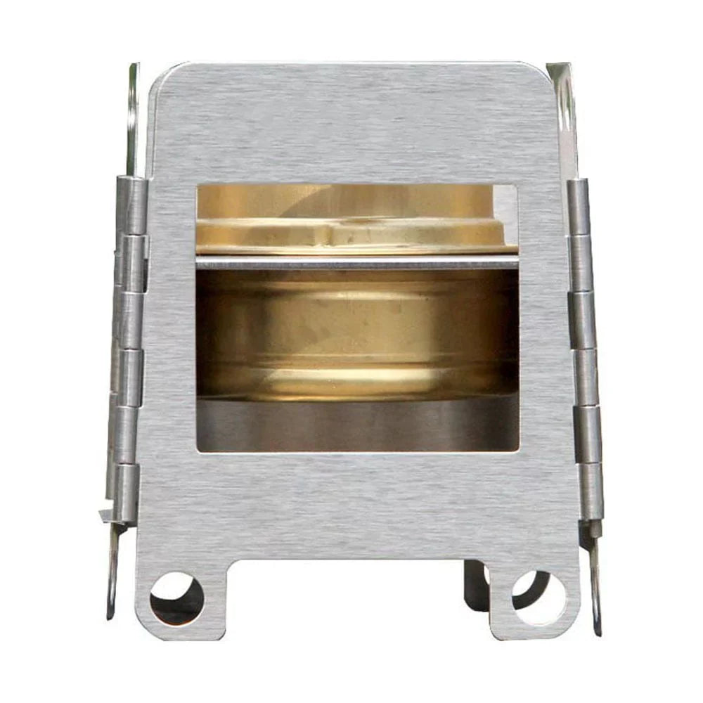 Lightweight Portable Folding Wood Stove - Stainless Steel Pocket Stove for Outdoor Camping, Cooking, Picnic, and Backpacking, Includes Backup Alcohol Burner
