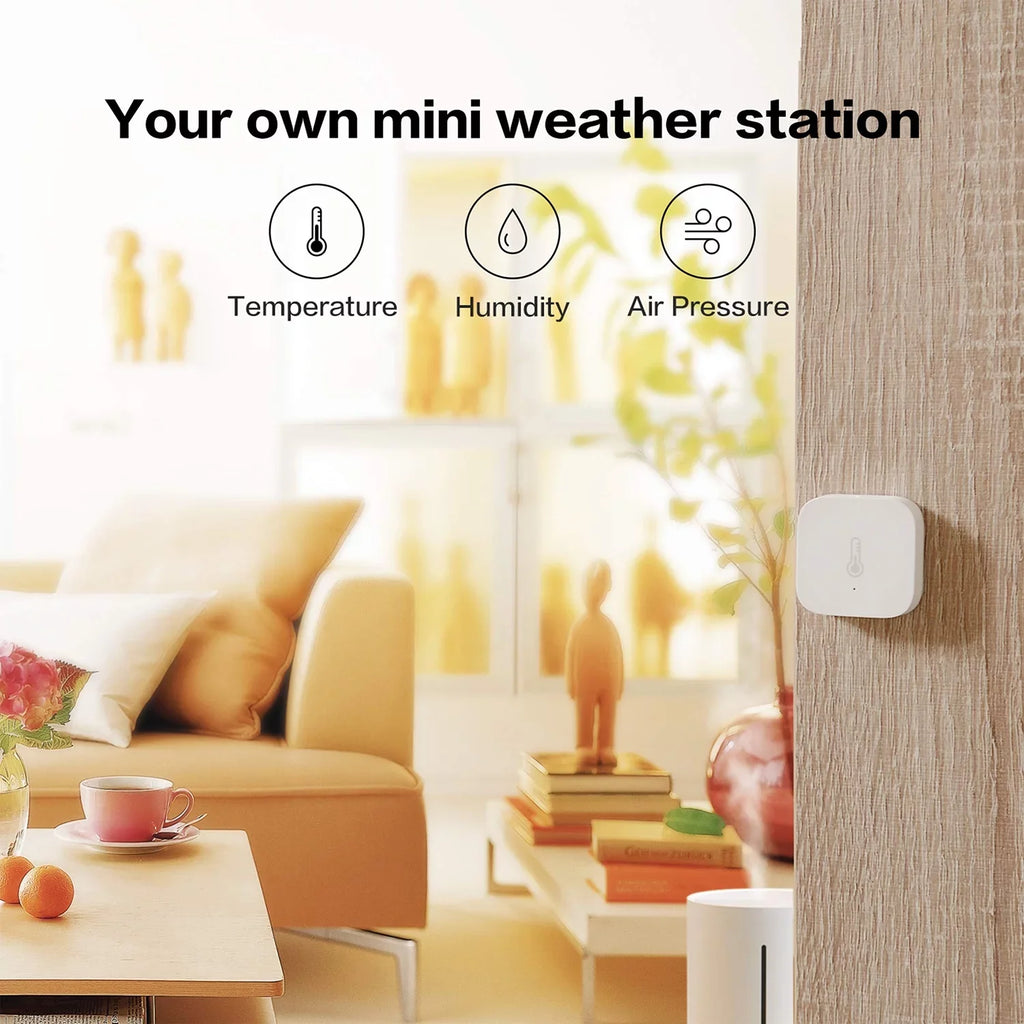 Temperature Sensor Smart Aqara Humidity Sensor for Remote Monitoring and Home Automation REQUIRES AQARA HUB Compatible with Apple HomeKit