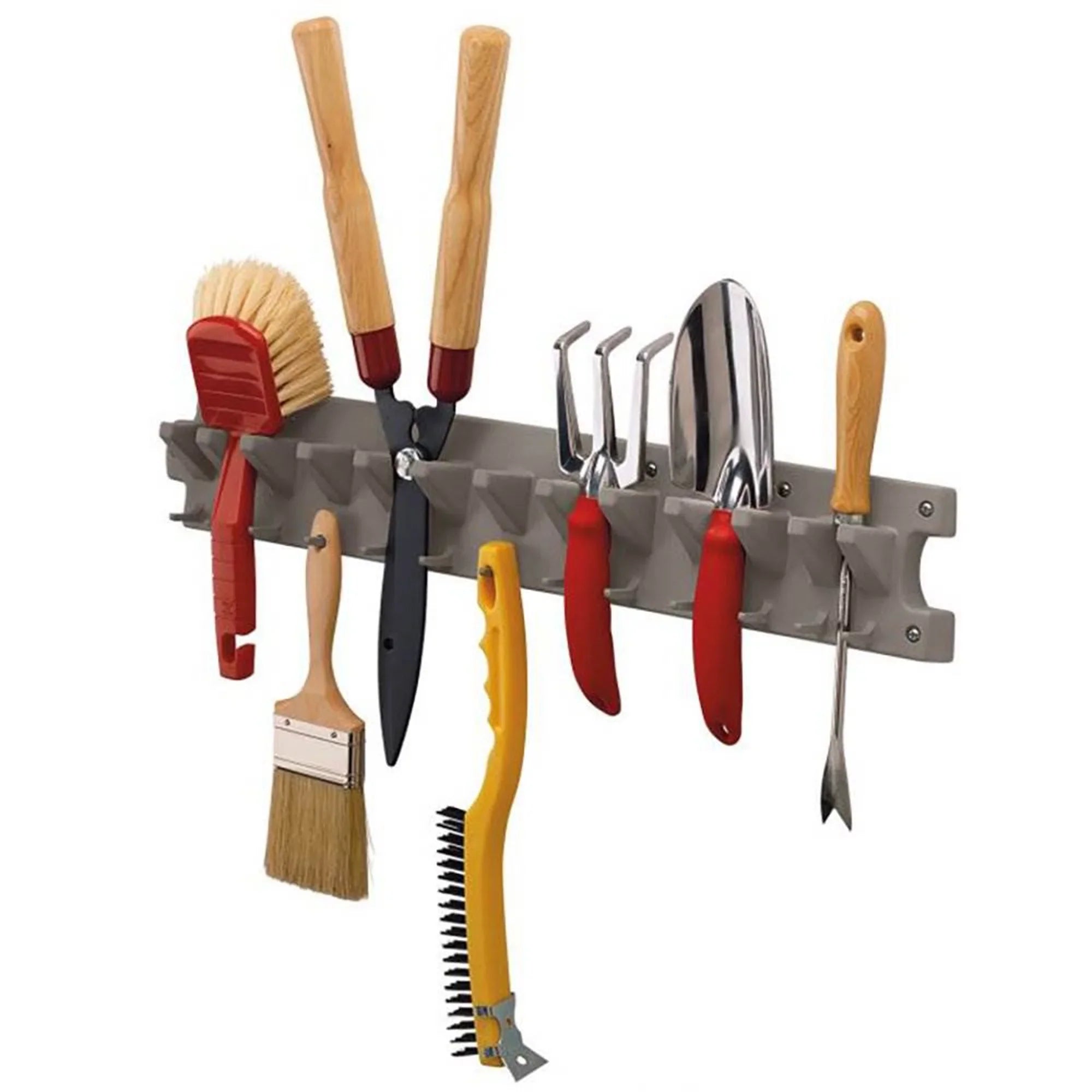 Suncast 2' Wall Mounted Garage Garden Hand Tool Organizer, Platinum (6 Pck)