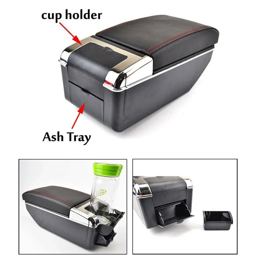 XUKEY For Honda Fit / Jazz 2002-2008 Duel Central Console Armrest Storage Compartment