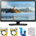 LG 24" Class 23.6" Diag HD 720p LED TV 2017 Model (24LJ4540) with 2x 6ft High Speed HDMI Cable, Screen Cleaner for LED Telivision