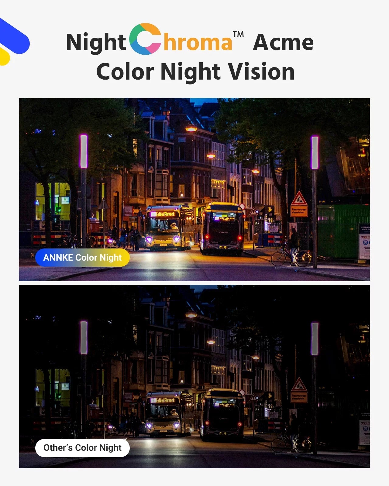 ANNKE 4K Ultra HD Poe IP Security Camera with True Full Color Night Vision Human Vehicle Detection Supplement Light