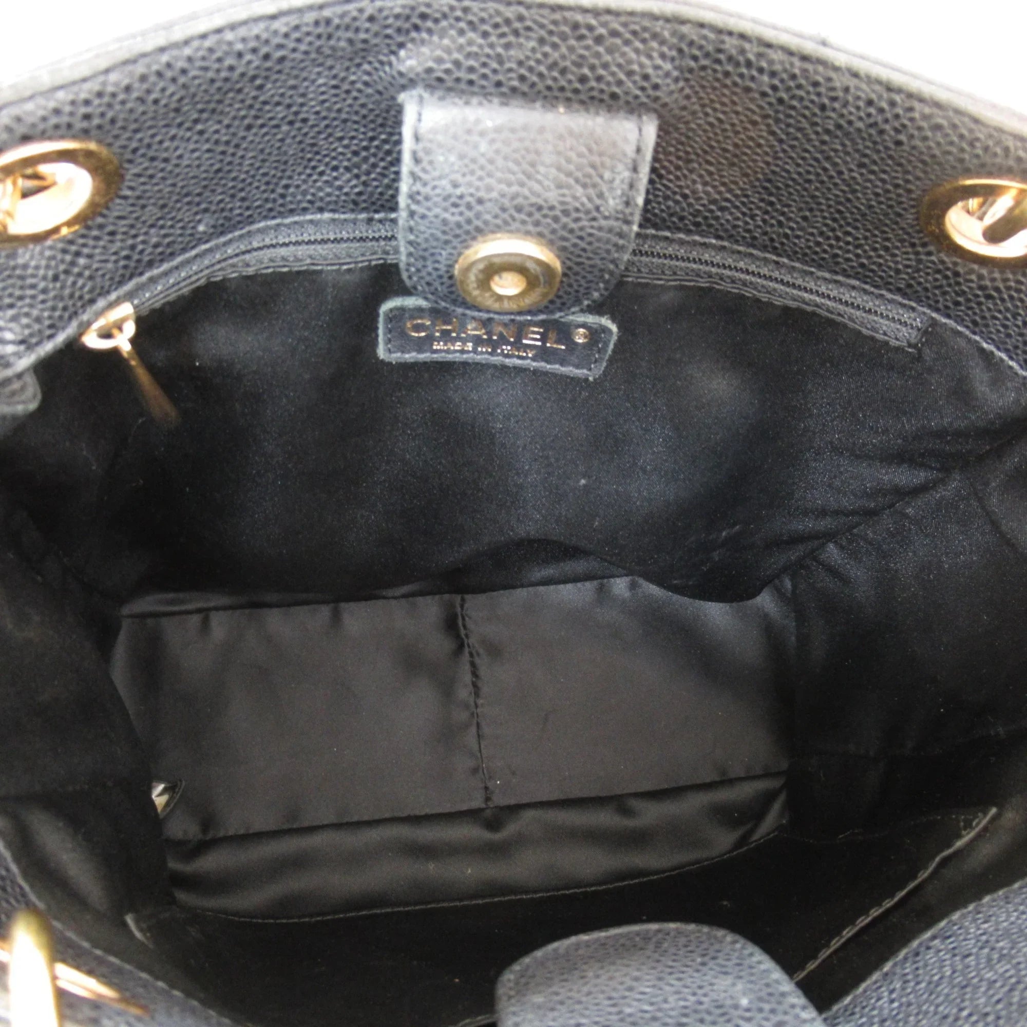 Pre-Owned CHANEL Matelasse ChainShoulder Bag Black Caviar Skin (Grained Calf) (Fair)