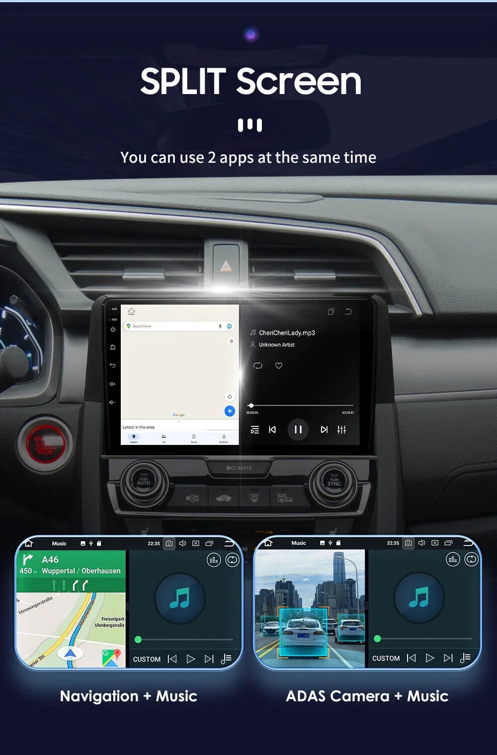 For Fiat 500 2007-2015 9" Car GPS WIFI Navigation Radio Stereo DSP Android Auto Carplay 3+32GB AHD Backup Camera