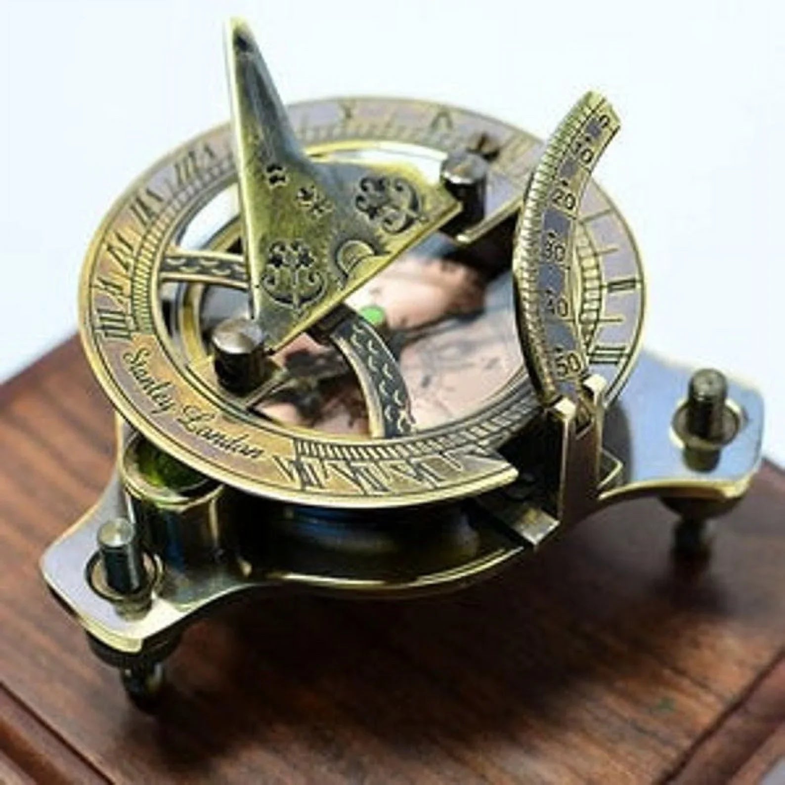 Personalized engraved compass sundial compass w/ wooden box father's day gift, mother's day gift, anniversary gift, baptism, groomsmen gift