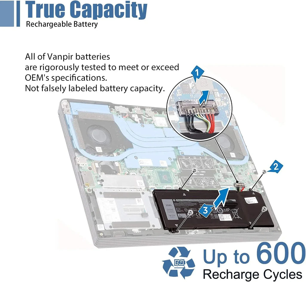 1F22N Portable PC y, 15.2V 60Wh 3750mAh 4-Cell Compatible with Dell Alienware M15 M17 R1 G7 7590 7790 G5 5590-D2783W